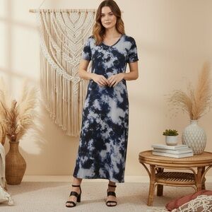 Small • LuLaRoe Macy • Maxi Dress • Double V-Neck • Split Hem • Beach Wear Vibes